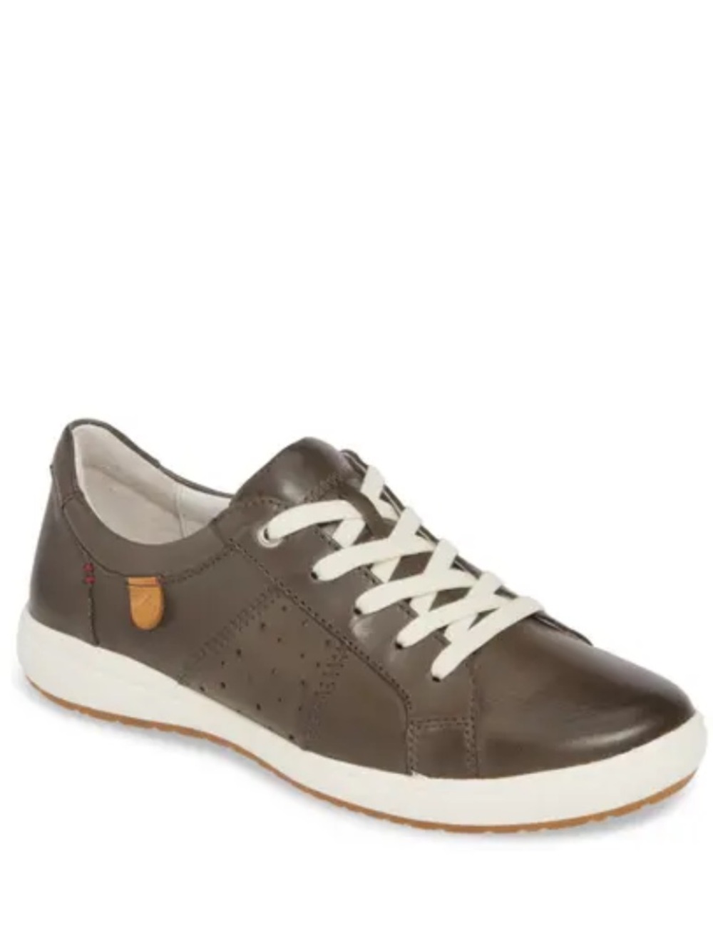 Josef Seibel Women’s Brown Leather Low-Top Sneakers with Cream Laces size 40